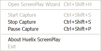 Pause and resume capture from the tray context menu or using hot keys (Ctrl+Shift+P).